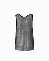 Mesh-effect vest top with rhinestones -  | Pinko