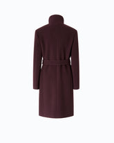 Wool-blend coat with high neck and belt -  | Pinko