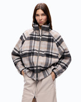 Pea coat with zip and check pattern -  | Pinko