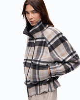 Pea coat with zip and check pattern -  | Pinko