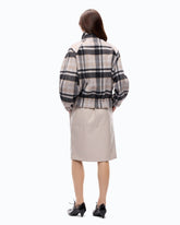 Pea coat with zip and check pattern -  | Pinko