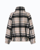 Pea coat with zip and check pattern -  | Pinko