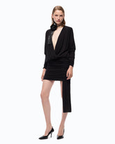 Mini dress with gathering and ribbon -  | Pinko