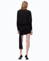 Mini dress with gathering and ribbon -  | Pinko