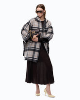 Check wool-blend cape -  | Pinko