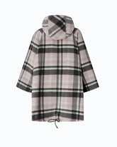 Check wool-blend cape -  | Pinko