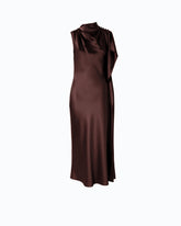 Long, one-shoulder satin dress -  | Pinko