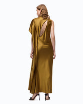 Long, one-shoulder satin dress -  | Pinko