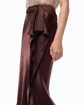Asymmetric midi skirt in satin -  | Pinko
