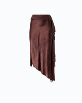 Asymmetric midi skirt in satin -  | Pinko
