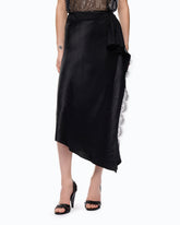 Asymmetric midi skirt in satin -  | Pinko