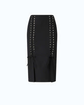 Slim-fit midi skirt with two slits -  | Pinko