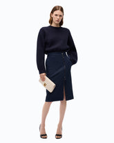 Ribbed wool-blend sweater - Blue | Pinko
