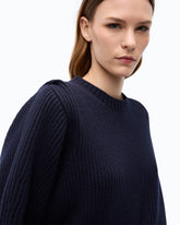 Ribbed wool-blend sweater - Blue | Pinko