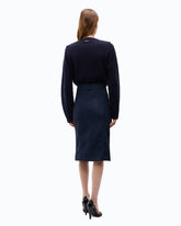 Ribbed wool-blend sweater - Blue | Pinko