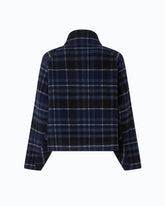 Double-layered cloth pea coat with check pattern -  | Pinko