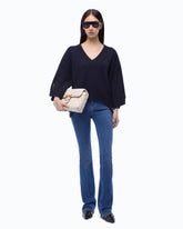 Ribbed V-neck sweater - Blue | Pinko