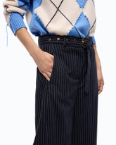 Pinstriped wool-blend balloon-leg trousers -  | Pinko
