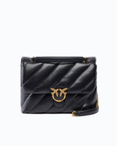 Große Love Bag Puff Maxi Quilt New Buckle Schultertasche - Schwarz | Pinko