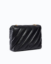 Große Love Bag Puff Maxi Quilt New Buckle Schultertasche - Schwarz | Pinko