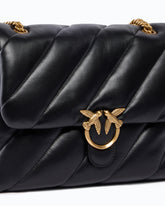 Große Love Bag Puff Maxi Quilt New Buckle Schultertasche - Schwarz | Pinko