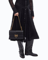 Medium Love Bag One Chevron New Buckle shoulder bag - Black | Pinko