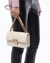 Small Love Bag One Chevron New Buckle shoulder bag - White | Pinko