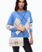 Medium Love Bag One leather handbag with New Buckle - White | Pinko