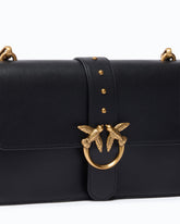 Medium Love Bag One leather handbag with New Buckle - Black | Pinko