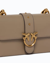 Small Love Bag One leather shoulder bag with New Buckle - Beige | Pinko
