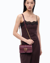 Small Love Bag One leather shoulder bag with New Buckle - Pink | Pinko