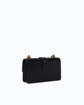 Small Love Bag One leather shoulder bag with New Buckle - Black | Pinko