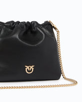 Shoulder bucket bag in nappa leather with two straps - Multicolor Black-Brown | Pinko