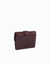 Love Pocket card holder in leather with chain shoulder strap - Dark Red | Pinko
