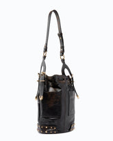 Umhängetasche Bucket Mini aus Cloud-Leder mit Nieten - Dunkelrot | Pinko