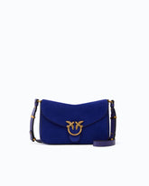 Mini Love Bag Satchel crossbody bag in suede - Dark Purple | Pinko