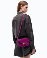 Mini Love Bag Satchel crossbody bag in suede - Trasparente | Pinko
