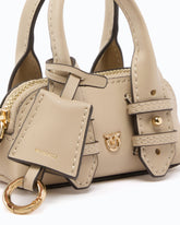 Nano Escape Bag accessory in leather - Beige | Pinko