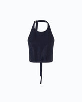 Fully rhinestoned open-back top -  | Pinko