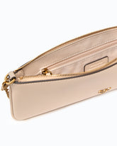 New Horizontal Flat leather handbag - Beige | Pinko