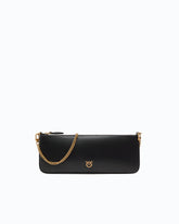 New Horizontal Flat leather handbag - Black | Pinko