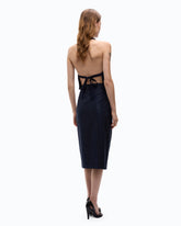 Fully rhinestoned calf-length wrap skirt -  | Pinko