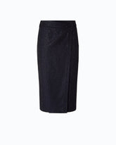 Fully rhinestoned calf-length wrap skirt -  | Pinko