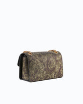 Mini Love Bag One Light fully rhinestoned crossbody bag with camouflage print - Military Green | Pinko