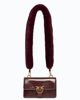 Mini Love Bag One Light crossbody bag in glossy leather with two straps - Dark Red | Pinko