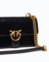Mini Love Bag One Light crossbody bag in glossy leather with two straps - Multicolor Black-White-Brown | Pinko