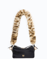 Mini Boston bag in glossy leather with two straps - Multicolor Black-White-Brown | Pinko