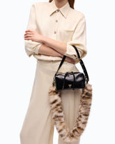 Mini Boston bag in glossy leather with two straps - Multicolor Black-White-Brown | Pinko