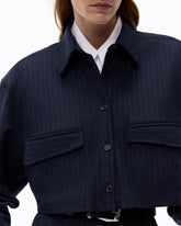 Pinstriped cropped shirt - Black | Pinko