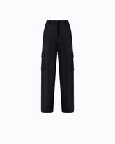 Pinstriped trousers with cargo pockets - Black | Pinko